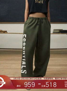 Fear Of God Essentials FALL24 大学系列480抓绒大LOGO直筒长裤