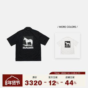 OAMC 25SS 意大利品牌男士纯色字母印花设计街头潮流短袖衬衫衬衣