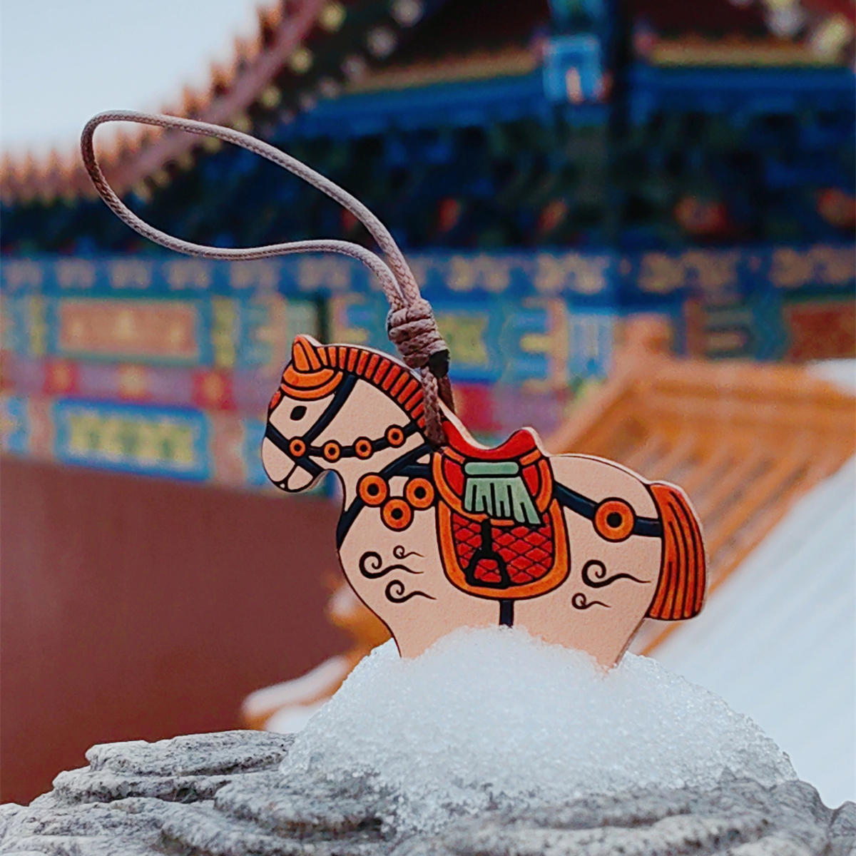 中国风真皮马上好运手工手帐挂件