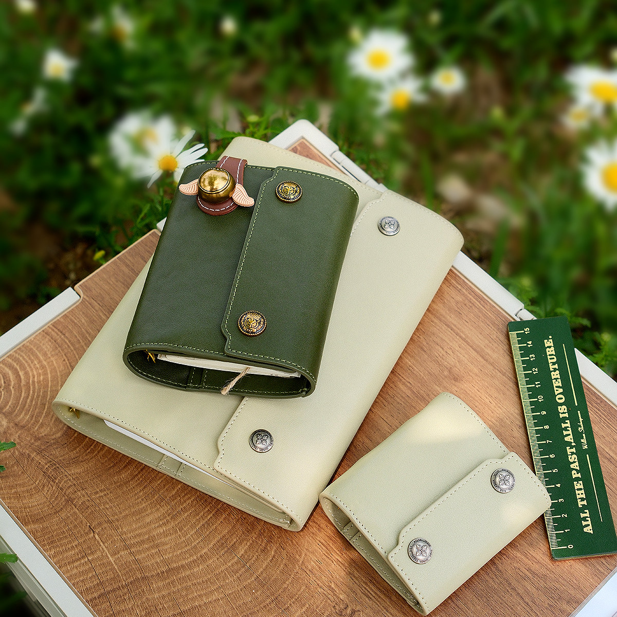 QY原创时光进口真皮田野时光青涩时光活页三折手帐装饰A567A8