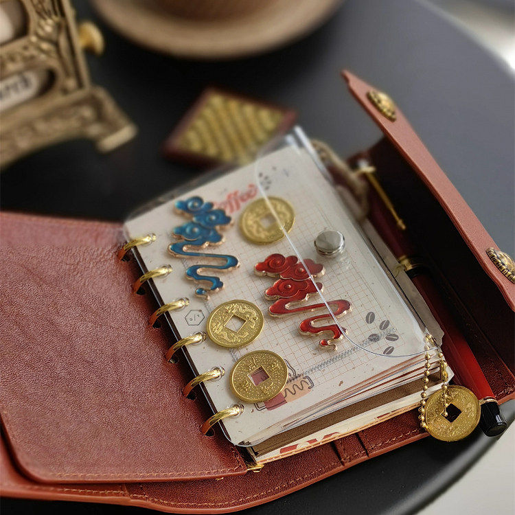 QY好运连连福气袋A7A8M5透明索引五孔活页收纳袋活页手帐卡套PVC,活页替芯,淘宝优惠券,粉丝福利购,淘宝优惠卷