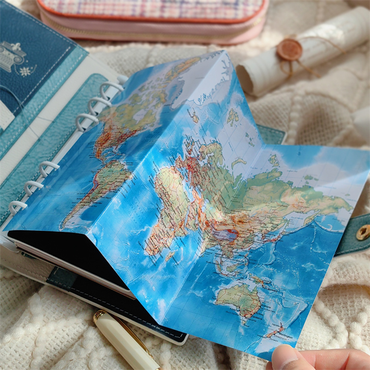 原创手工地图分隔页活页A6A7