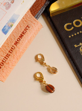 1比1滴釉咖啡豆TN手帐挂件手工手帐挂件装饰书签INS风欧美风活页