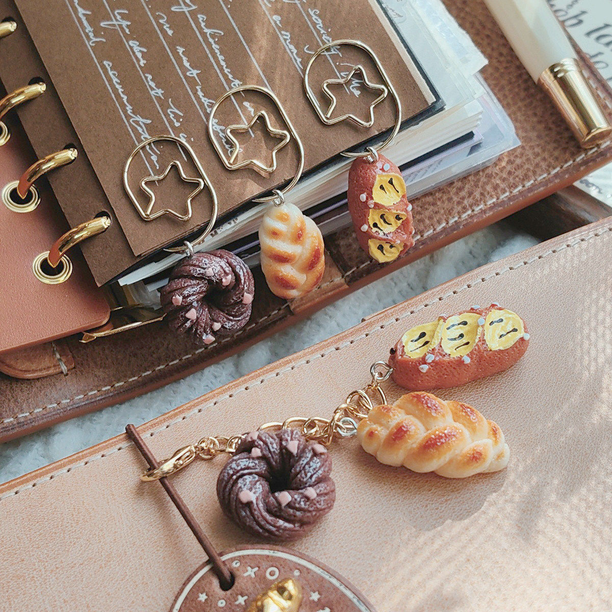 QY手工食玩碱水面包挂件手帐别针套装装饰书签INS风欧美风活页,文具电教/文化用品/商务用品,书签,淘宝优惠券,粉丝福利购,淘宝优惠卷