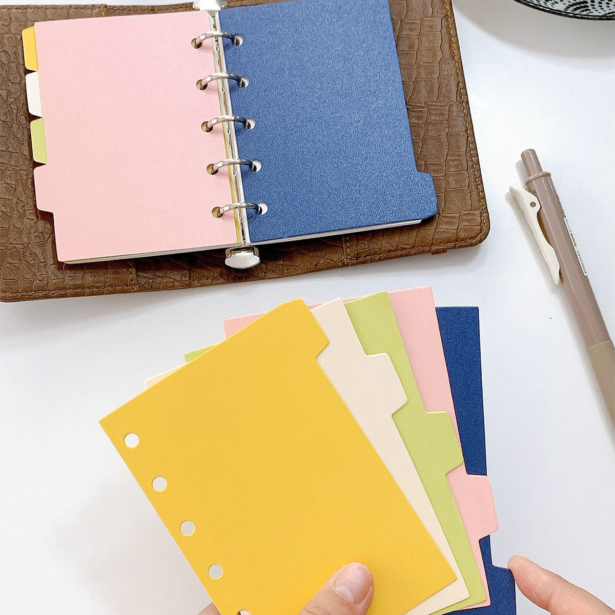 手帐本活页分隔页莫桑纸晶闪闪m5A7分类 索引页分隔板垫板隔页纸