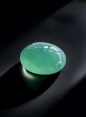 老坑冰种浅果绿色翡翠蛋面154正品天然缅甸a货翡翠玉石镶嵌件裸石