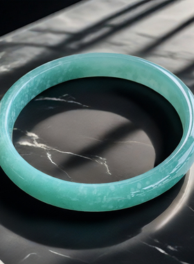 54圈天然A货翡翠手镯25.92时尚女款真品蓝色平安镯古风蓝水玉镯子