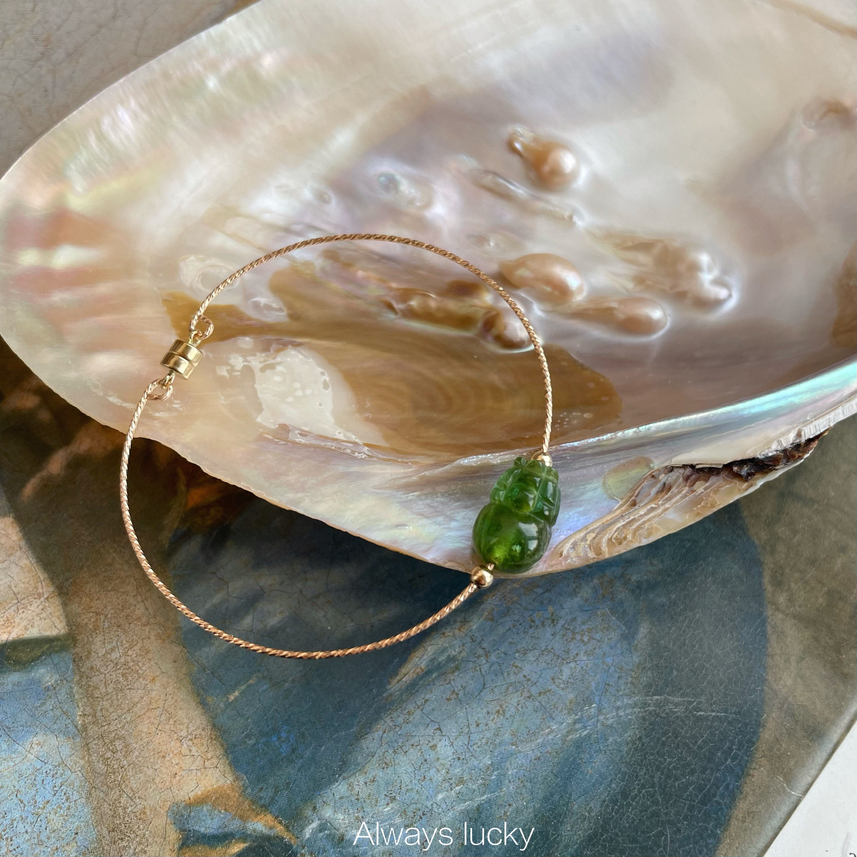 绿碧玺貔貅细镯天然招财简约手链