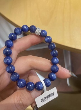 天然强猫眼效应蓝丝绒水晶手链女