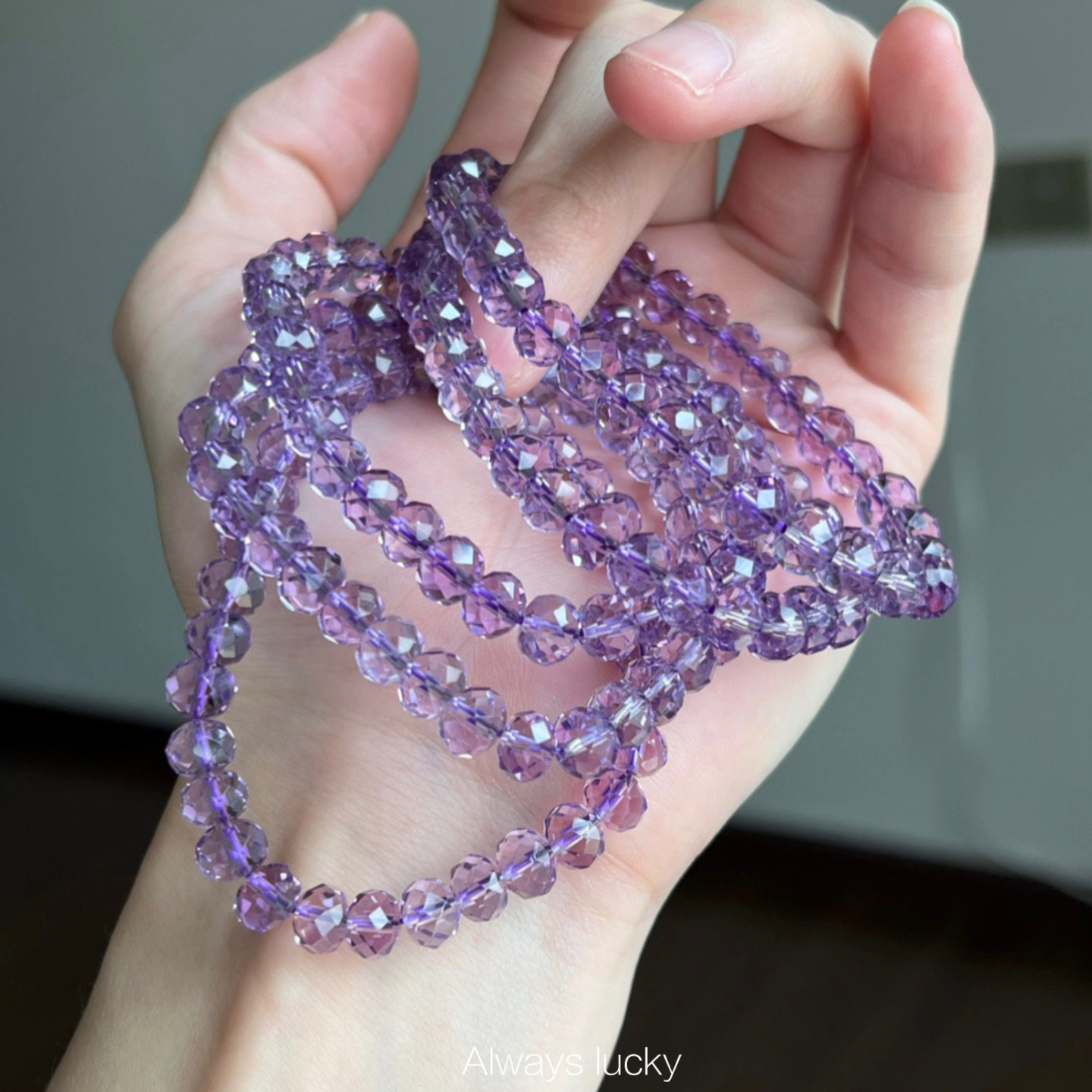 天然玻利维亚切角紫水晶7mm手链