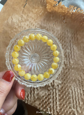 白花蜜蜡精品天然原矿无烤色手链