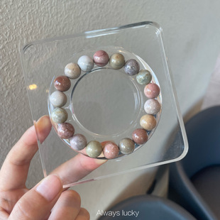 「油画幻彩」天然阿拉善彩玉玛瑙戈壁石可爱文玩手串串珠礼物手链