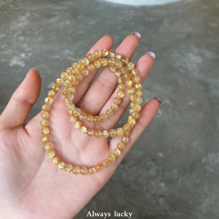 超闪 金发晶多圈招财转运简约气质水晶礼物冰透手串闺蜜手链女生