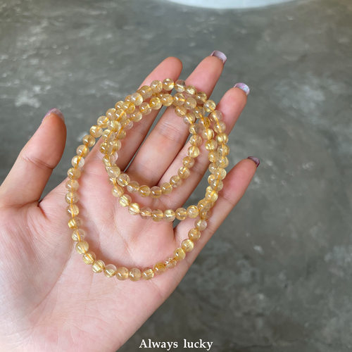 金发晶三圈招财转运水晶礼物手链