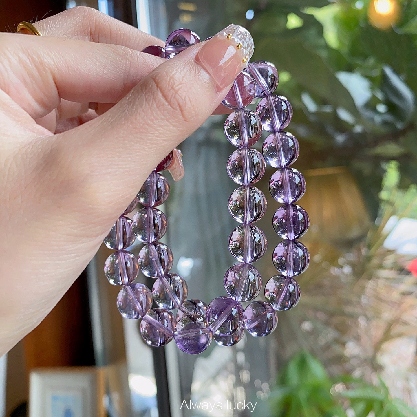 紫阿赛巴西薰衣草天然水晶手链女