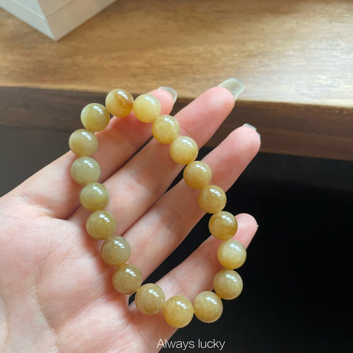 天然和田玉且末糖糖玉聚宝盆手串
