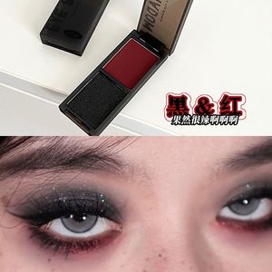 万圣暗黑涩谷辣妹双色眼影哥特朋克黑红珠光拽姐烟熏欧美玩妆小众