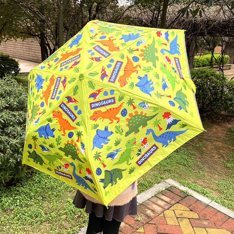 现货日本买回skater恐龙可爱卡通幼儿园儿童学生长柄折叠透明雨伞