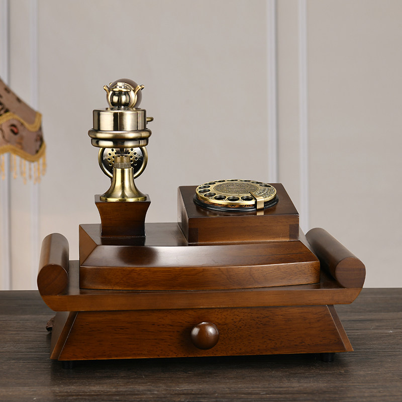 蒂雅菲欧式仿古电话机座机家用复古时尚创意老式拨号电话无线插卡