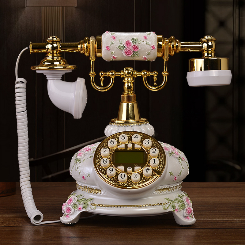 无线欧式电话机复古座机时尚创意仿古电话机田园家用固定无线电话