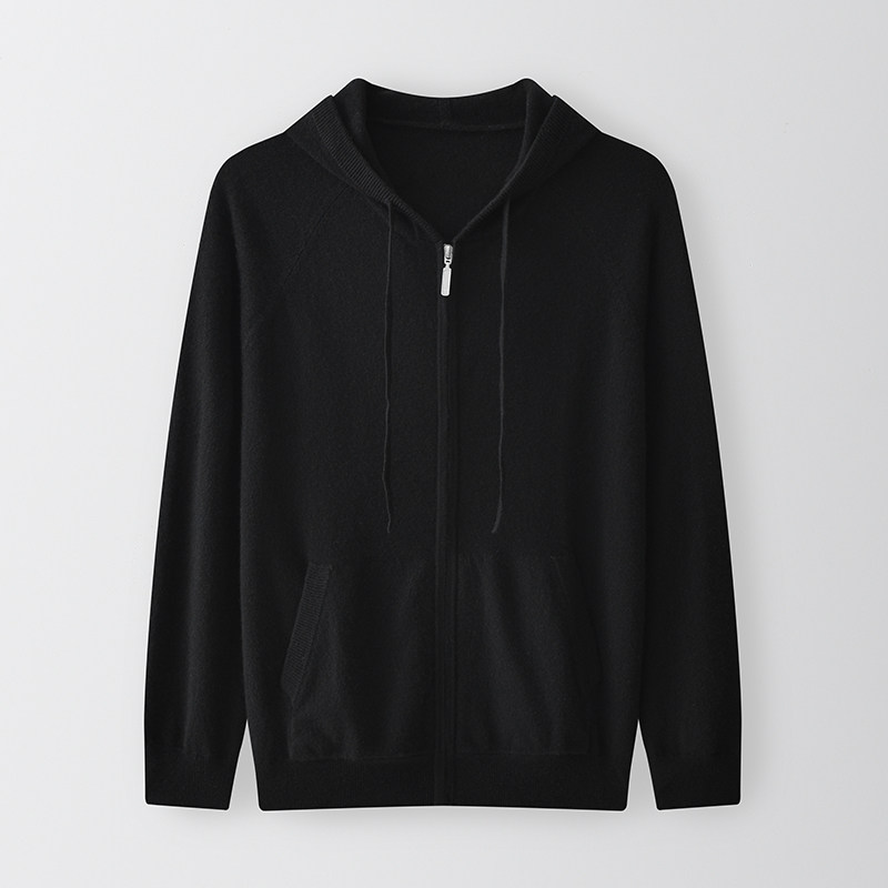 男装纯山羊绒连帽开衫平面拉链带帽针织外套,男装,羊绒开衫,淘宝优惠券,粉丝福利购,淘宝优惠卷