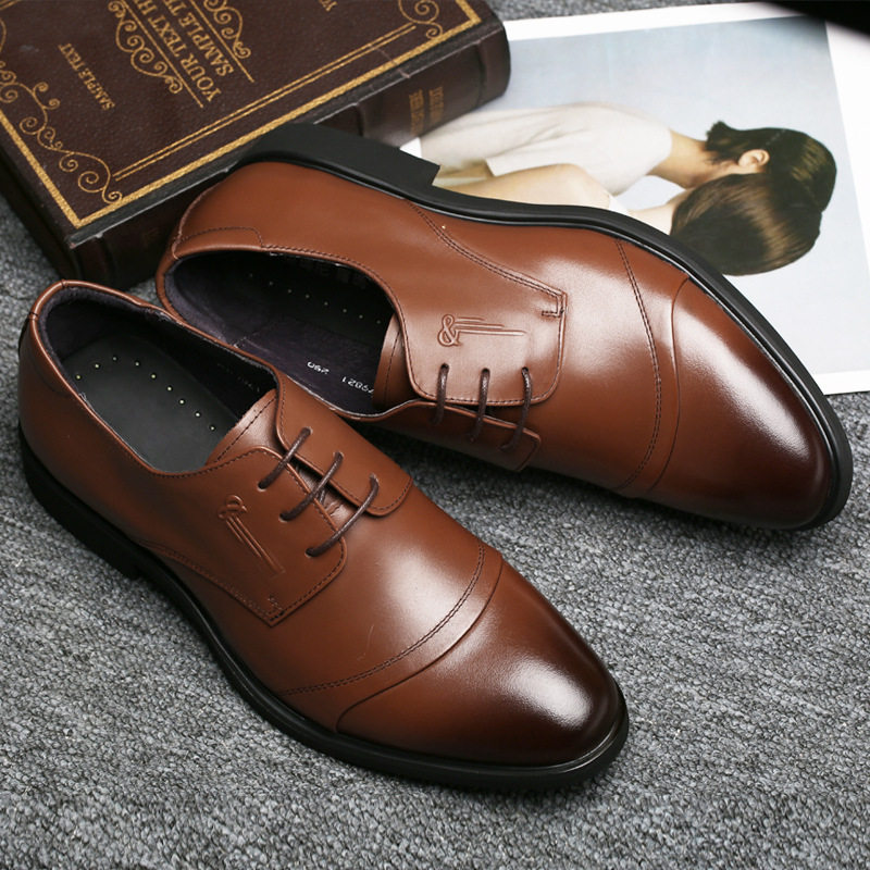 青年男士皮鞋真皮商务正装三接头特大码45男鞋46英伦47结婚鞋48