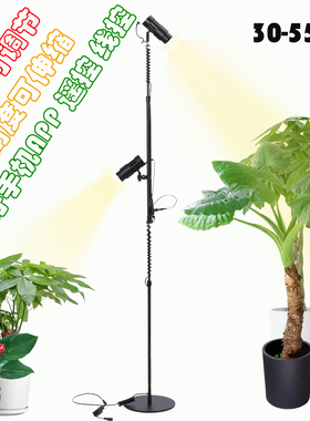 高度伸缩聚光多波段仿阳光全光谱室内家用定时植物补光双头灯