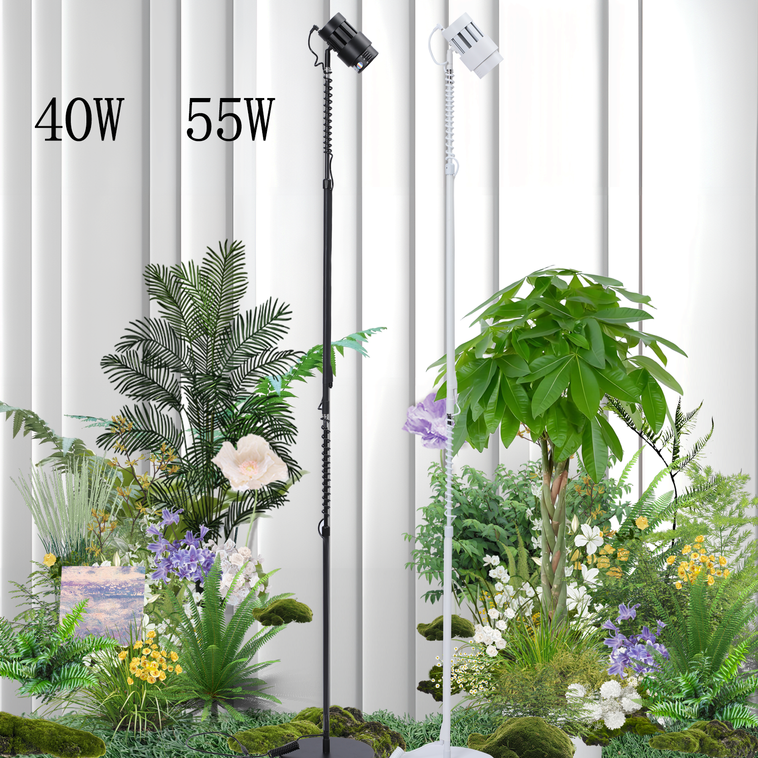 大功率高度伸缩聚光多波段仿阳光全光谱室内家用定时植物补光灯