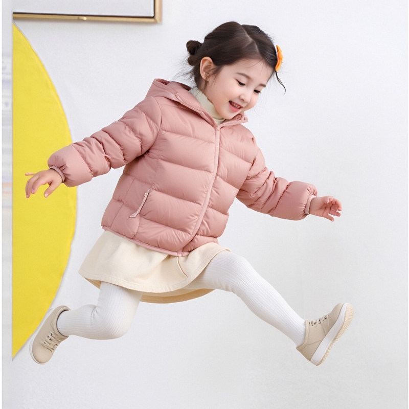 2026新款儿童羽绒服男女宝宝白鸭绒轻薄连帽保暖外套短款儿童冬装