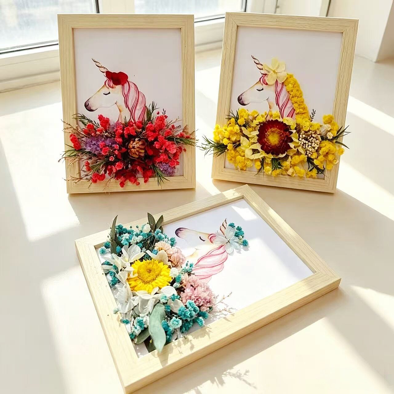 毕业季礼物永生花干花相框摆件装饰diy手工材料插花团建场景布置