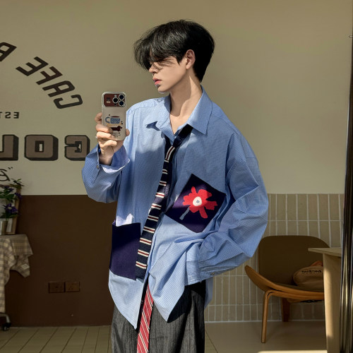 趣味小花毛线帖画衬衫