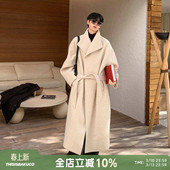 白口阳 雪白缪斯极简老钱美学宽松加厚毛呢大衣外套冬 左岸梦旅