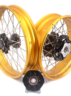 VMX 斜拉式真空辐条轮组适配宝马G310GS黑色轮毂金色外圈 19/17