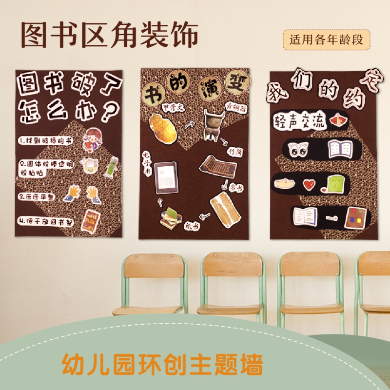 幼儿园教室阅读区环创材料墙贴