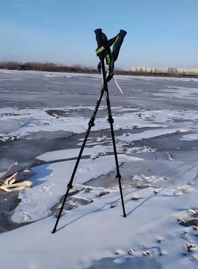 外贸俄罗斯碳素纤维登山杖手杖外锁超轻户外爬野徒步EAV手柄露营