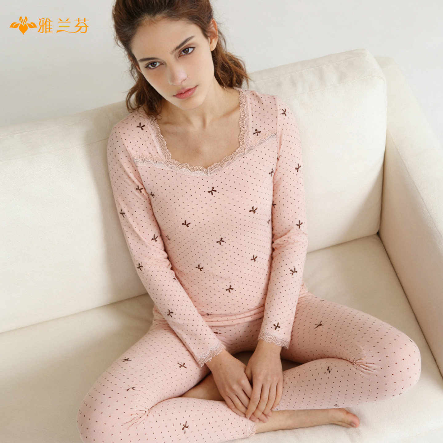 雅兰芬纯棉秋衣秋裤女低领打底衬衣棉毛衫冬季全棉保暖内衣女套装,女士内衣/男士内衣/家居服,保暖套装,淘宝优惠券,粉丝福利购,淘宝优惠卷