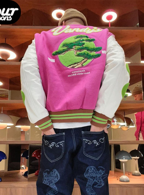 CANOTWAIT x VandyThePink男夹克外套复古高阶紫色美式棒球服宽松