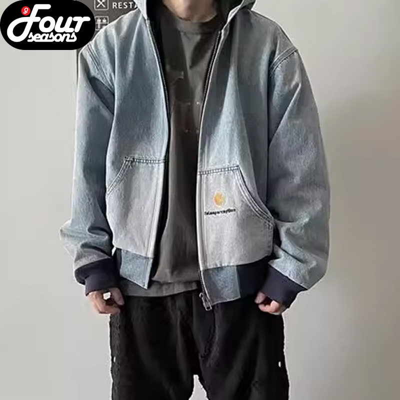 Perception改制水洗蓝宽松夹克