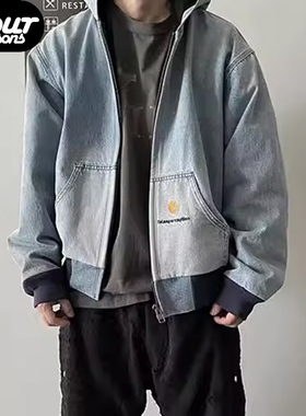 【四季】False Perception Remake改制水洗蓝宽松夹克外套卡哈特