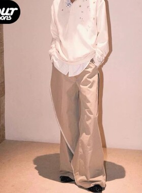 【四季】Orison Morgana 花卉珍珠休闲裤手缝水钻廓形搭片长裤子