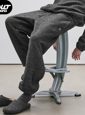 四季Epide prefab毛呢卫裤老钱风轻运动Sportychic风抽绳束脚长裤