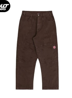 Vandy ThePink 25FW 棕色工装长裤 男女同款 宽松铆钉休闲长裤子