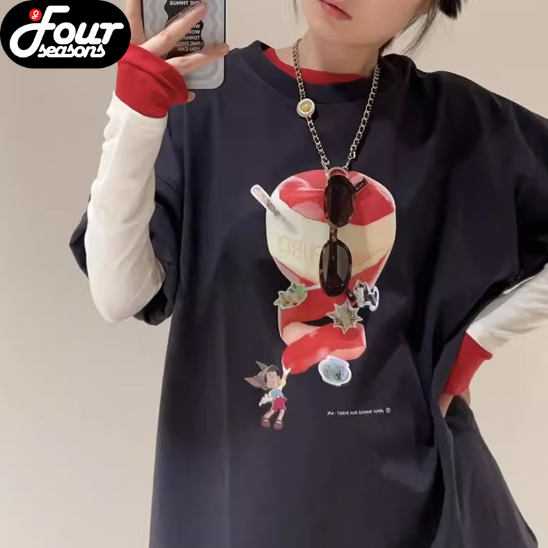 Purey.WR水果贴纸图案短袖T恤