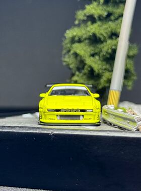 TW TarmacWorks 1:64 Pandem 马自达 RX7 FC3S 黄色 合金汽车模型