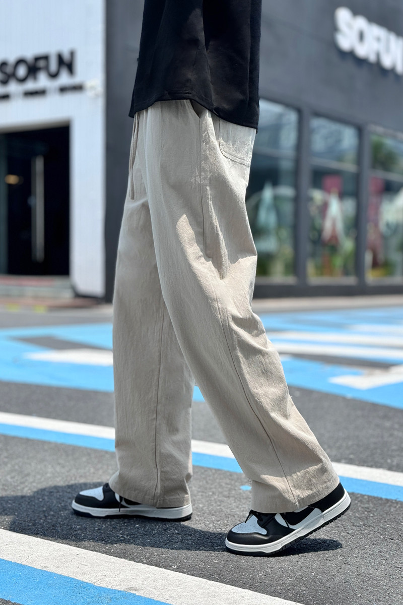 抖音秋款风直筒休闲长裤山本裤男纯棉麻新中式阔腿裤K236/p35,男装休闲裤,星座223-1（原星座201）