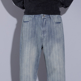 k895/p43美式休闲裤提花星空纹牛仔裤秋冬季男街头条纹拖地阔腿裤，商品下架区，星座223-1（原星座201）