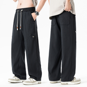 夏季新款莱赛尔天丝休闲长裤子男潮流抽绳直筒阔腿伞兵裤8807/p45，男装休闲裤，星座223-1（原星座201）