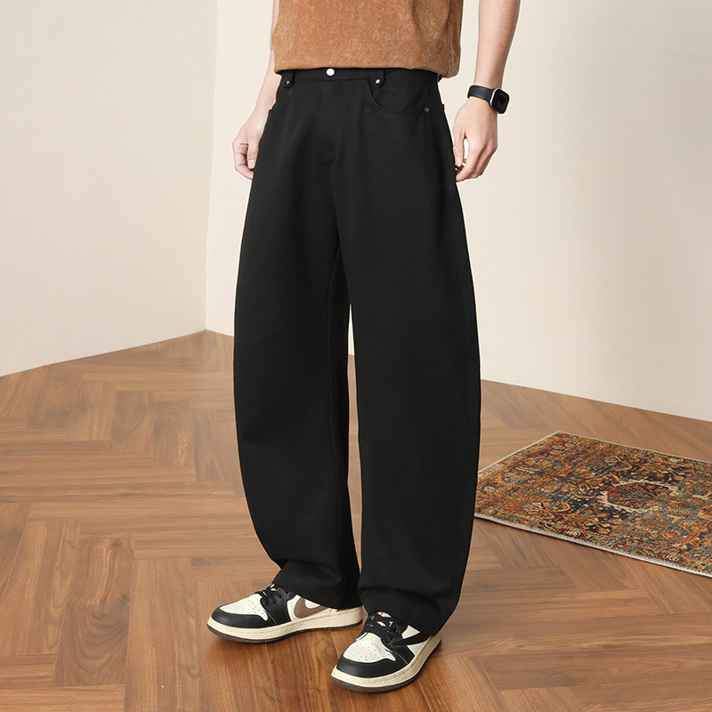 春夏季莱赛尔天丝棉黑色休闲裤男裤高级感老钱风直筒西裤8213/p50，男装西裤，星座223-1（原星座201）