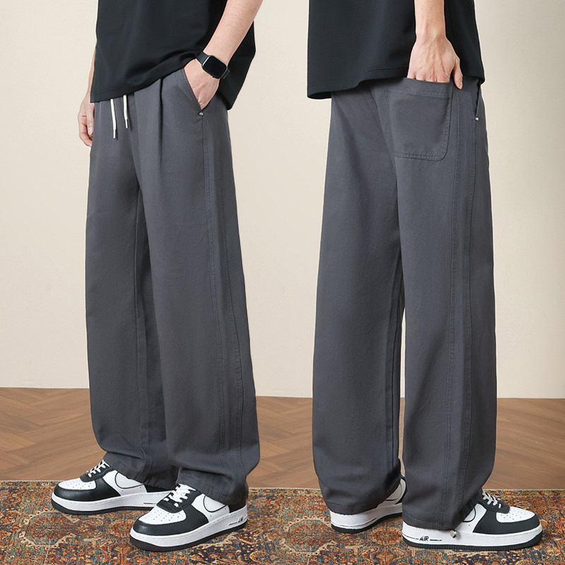 夏季新款莱赛尔天丝棉阔腿长裤男抽绳束脚灯笼裤山本裤8211/特p45，男装休闲裤，星座223-1（原星座201）