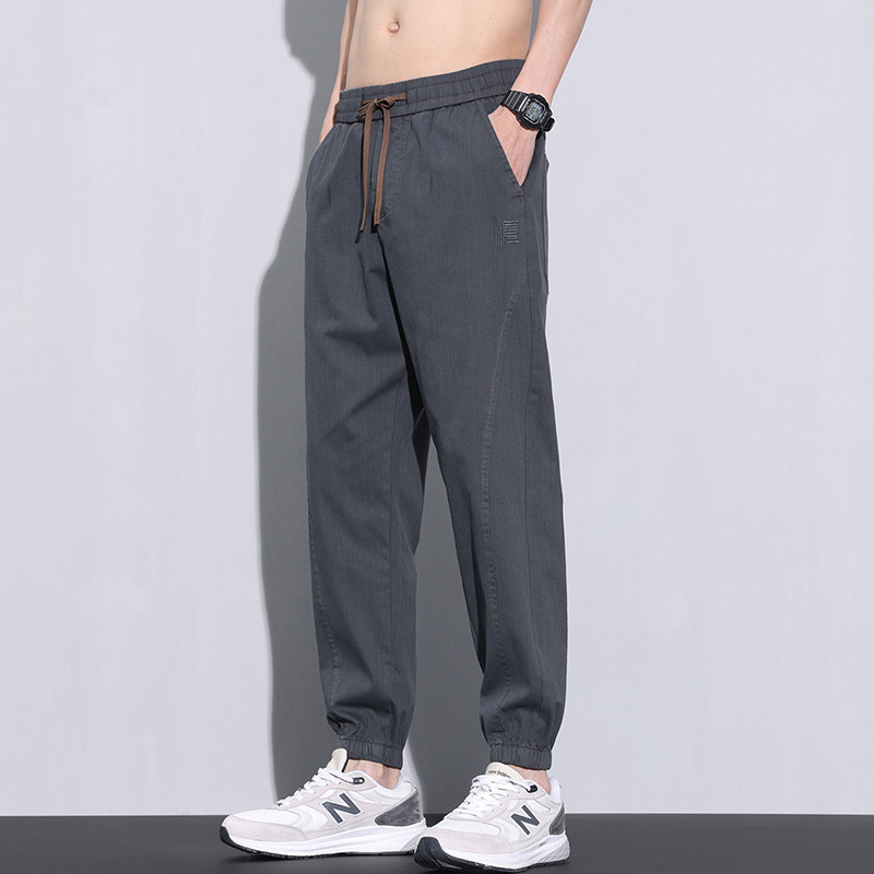 秋款美式休闲束脚裤卫裤男潮牌宽松大码哈伦运动裤九分裤k299/p38,男装休闲裤,星座223-1（原星座201）